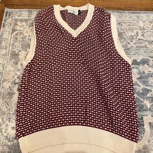 Bellacio Red and Cream Knit Vest